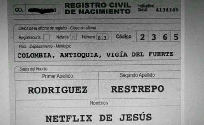 ¡BAUTIZAN A NIÑO CON EL NOMBRE DE 'NETFLIX' DE JESÚS!